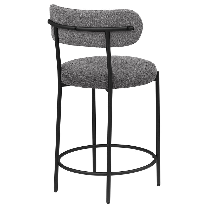 Silla de mostrador tapizada Viola Boucle gris (juego de 2)