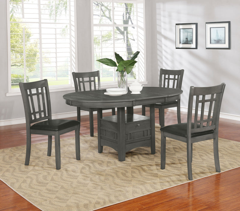 Mesa de comedor Lavon Oval de 60 pulgadas con extensión de hoja, mediana