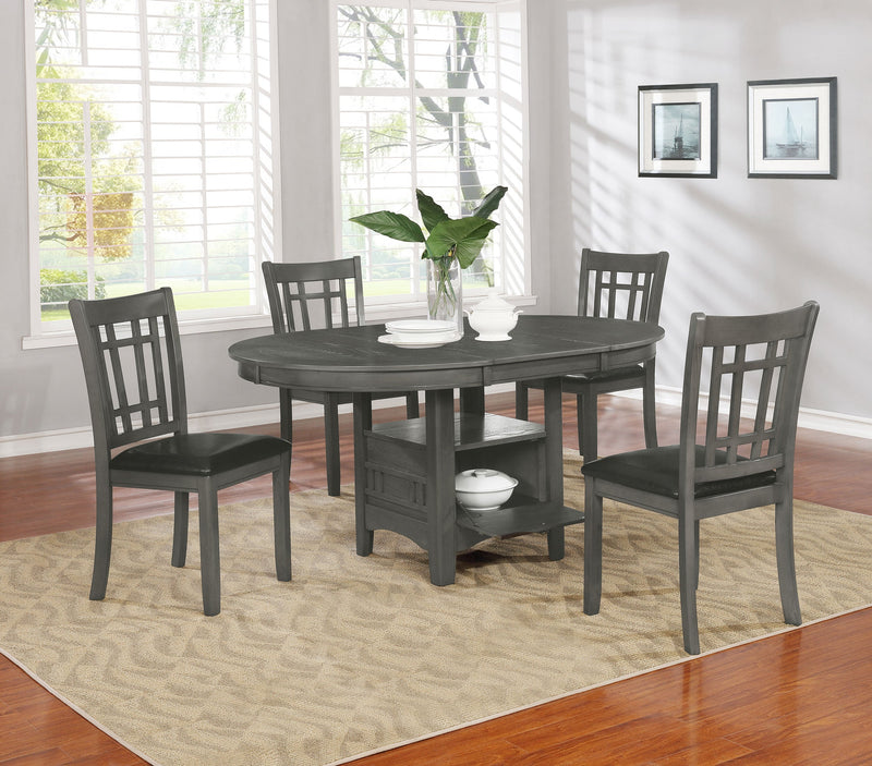 Mesa de comedor Lavon Oval de 60 pulgadas con extensión de hoja, mediana