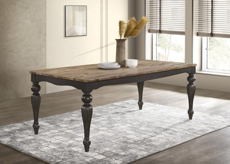 Mesa de comedor rectangular Bridget de 79 pulgadas, marrón cepillado