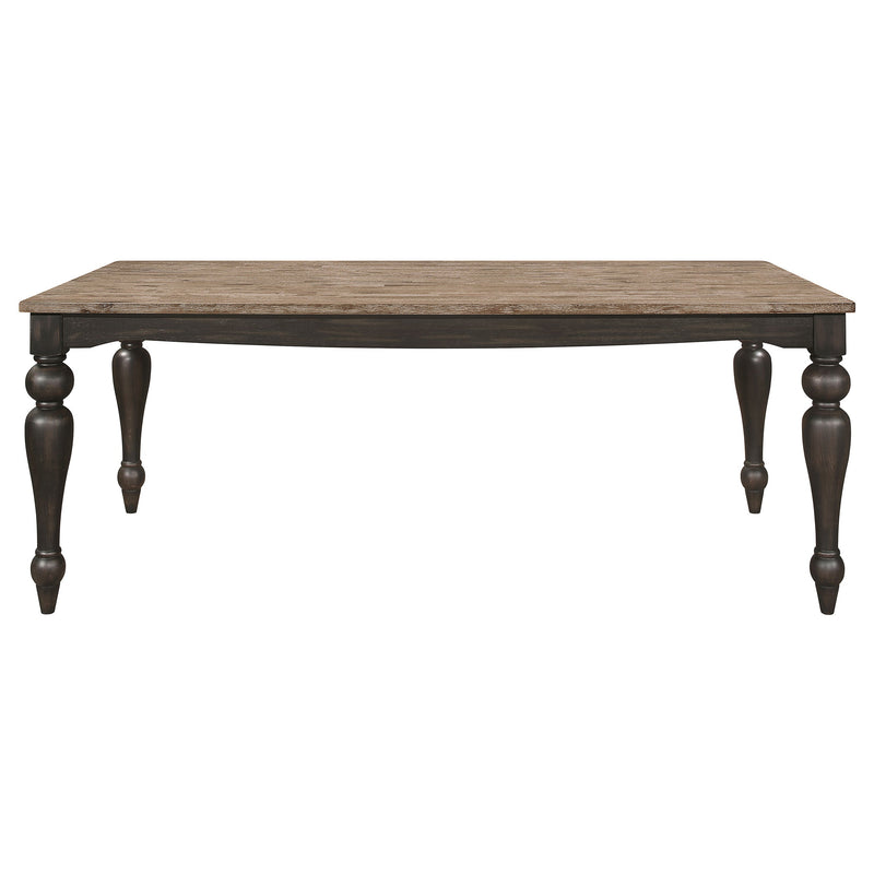 Mesa de comedor rectangular Bridget de 79 pulgadas, marrón cepillado