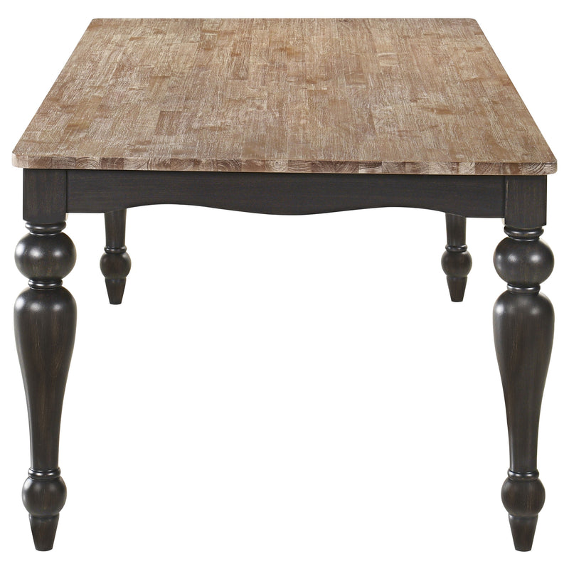 Mesa de comedor rectangular Bridget de 79 pulgadas, marrón cepillado