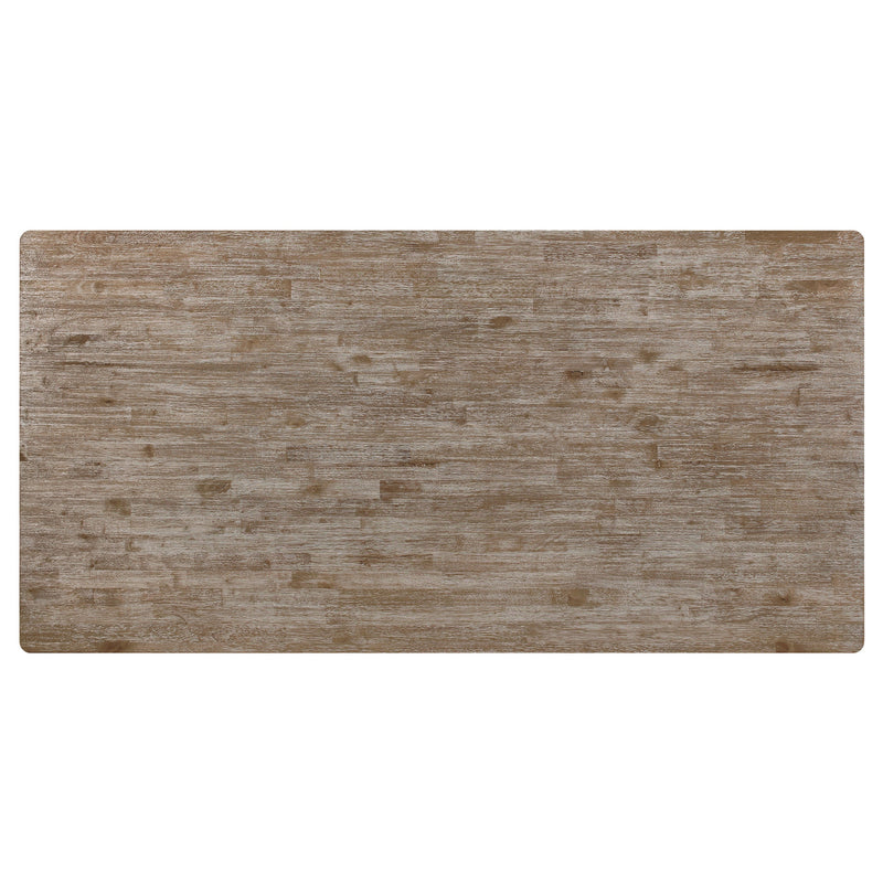 Mesa de comedor rectangular Bridget de 79 pulgadas, marrón cepillado