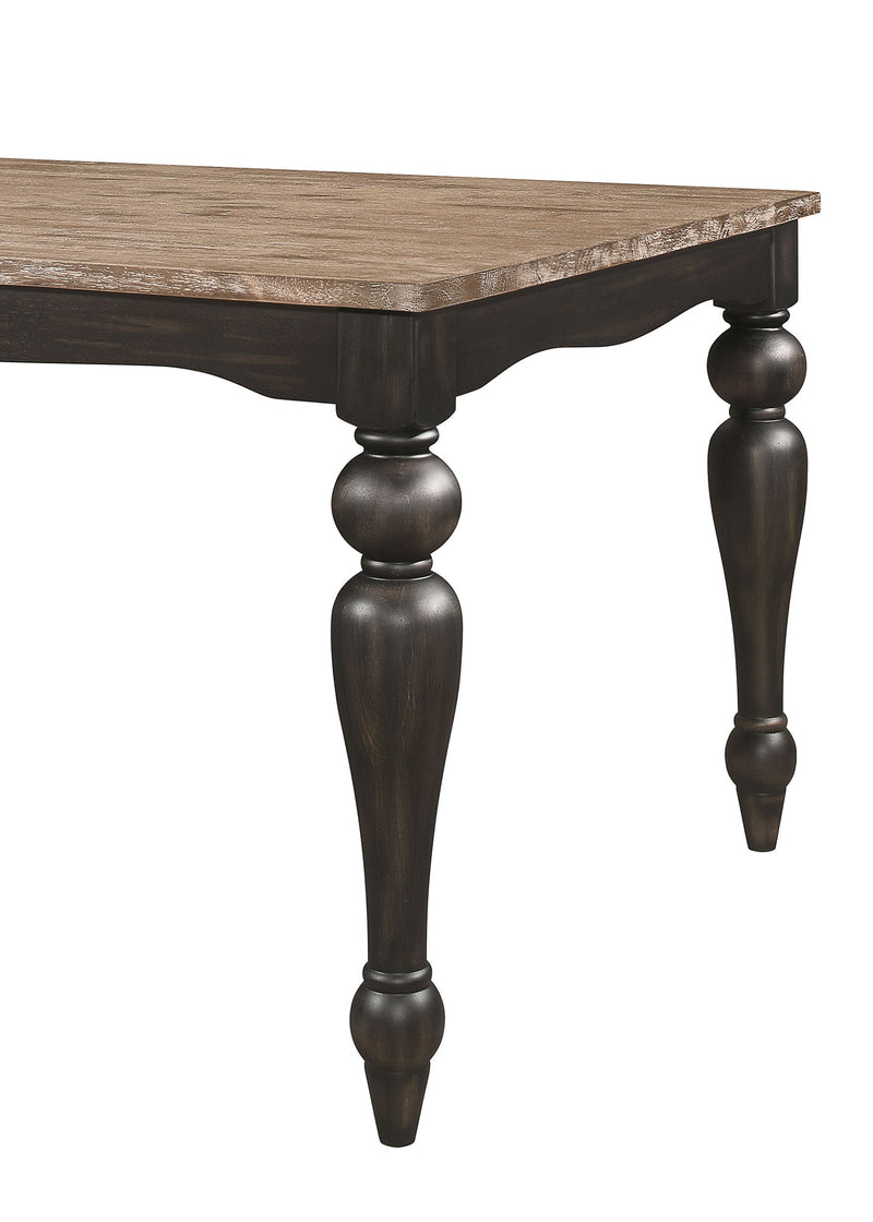 Mesa de comedor rectangular Bridget de 79 pulgadas, marrón cepillado