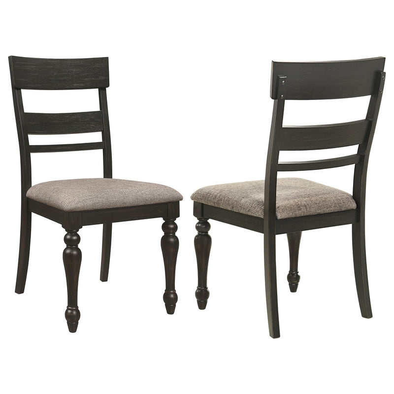 Silla de comedor lateral Bridget de madera, color carbón (juego de 2)