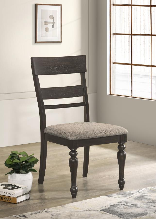 Silla de comedor lateral Bridget de madera, color carbón (juego de 2)