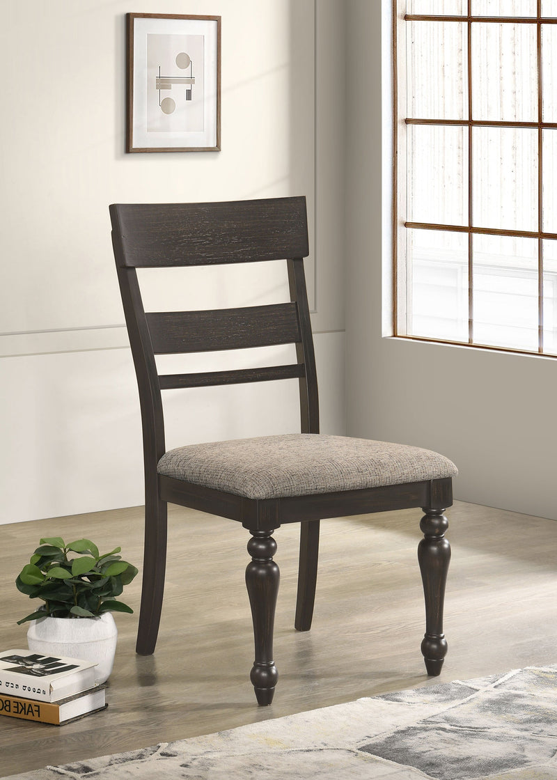 Silla de comedor lateral Bridget de madera, color carbón (juego de 2)