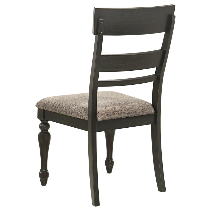 Silla de comedor lateral Bridget de madera, color carbón (juego de 2)
