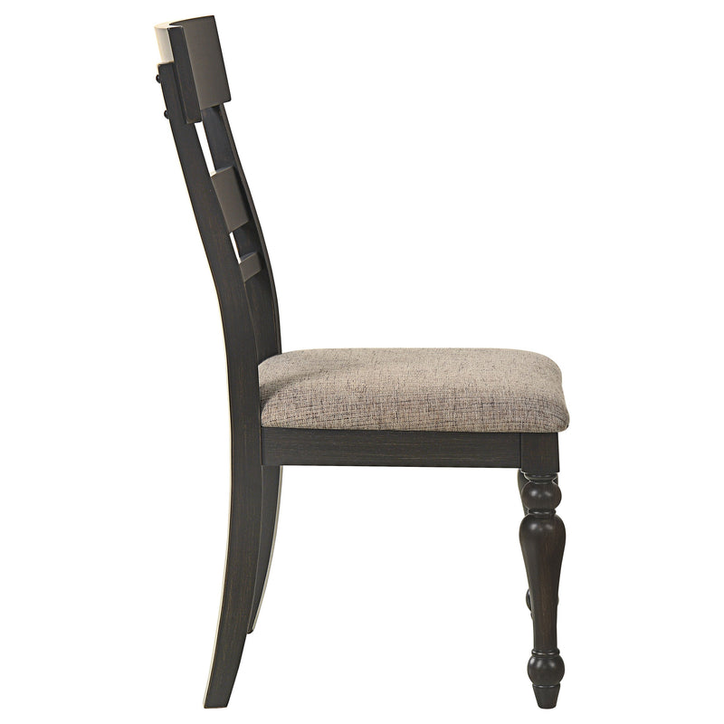 Silla de comedor lateral Bridget de madera, color carbón (juego de 2)