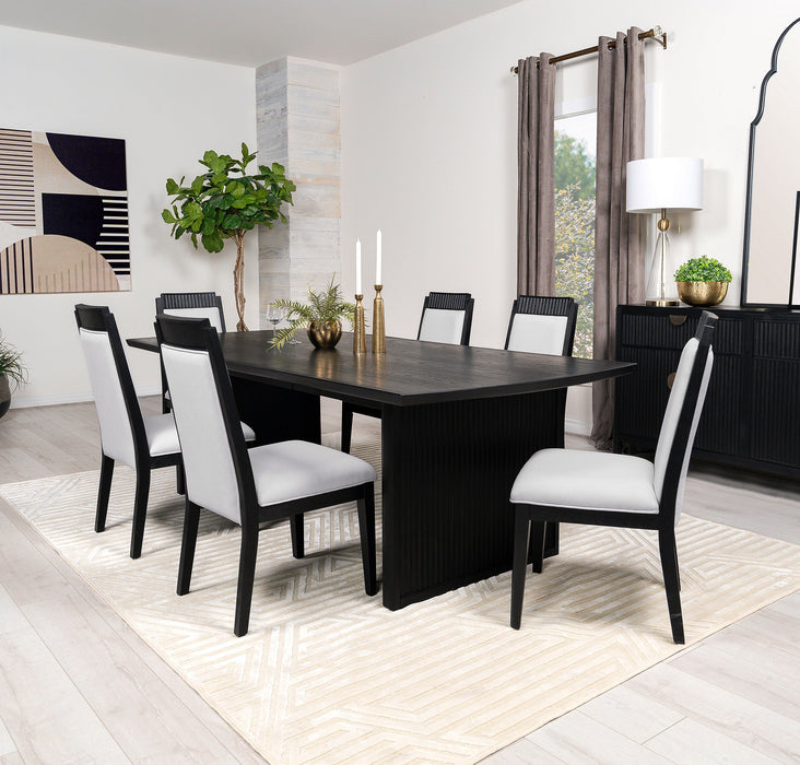 Brookmead  Rectangular Dining Set with 18" Removable Extension Leaf Black