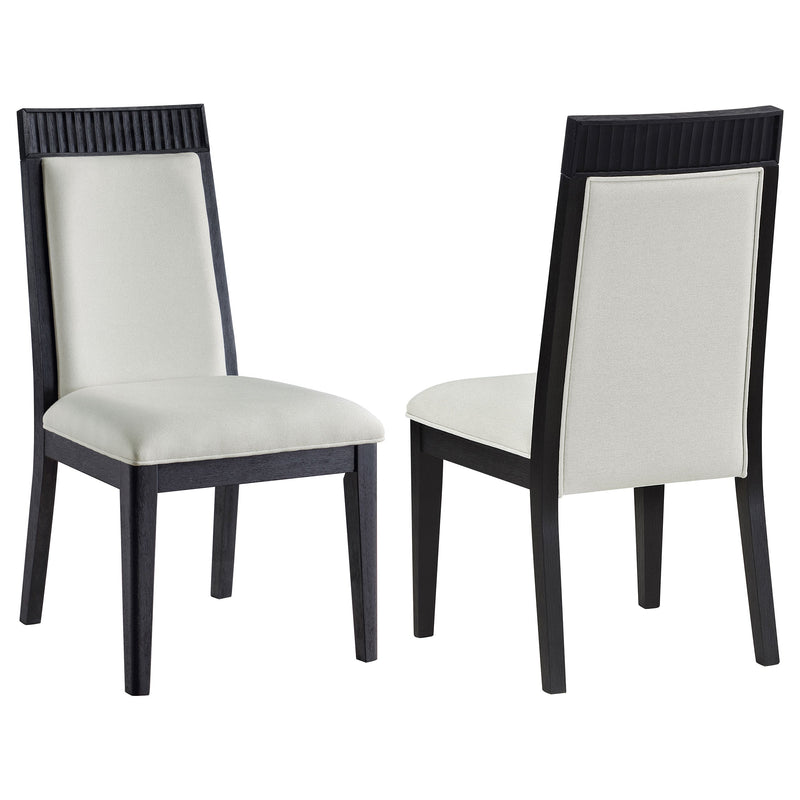 Silla de comedor Brookmead en blanco roto y negro (juego de 2)