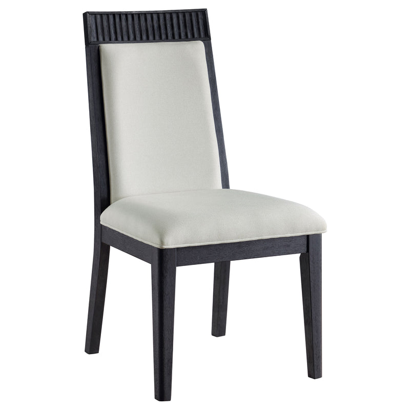 Silla de comedor Brookmead en blanco roto y negro (juego de 2)