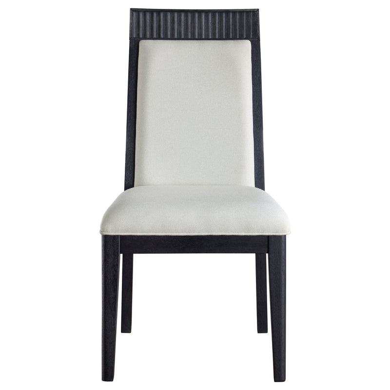 Silla de comedor Brookmead en blanco roto y negro (juego de 2)