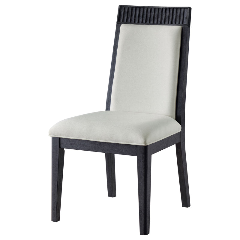 Silla de comedor Brookmead en blanco roto y negro (juego de 2)