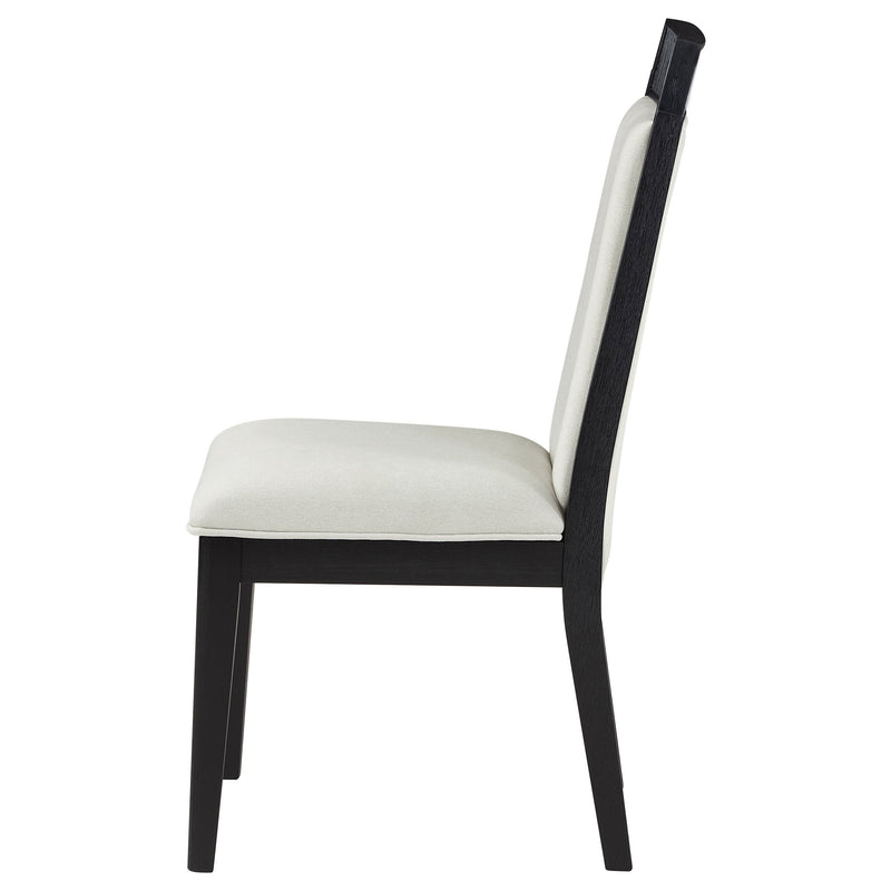 Silla de comedor Brookmead en blanco roto y negro (juego de 2)
