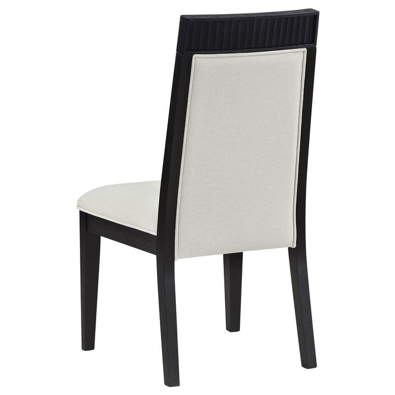 Silla de comedor Brookmead en blanco roto y negro (juego de 2)