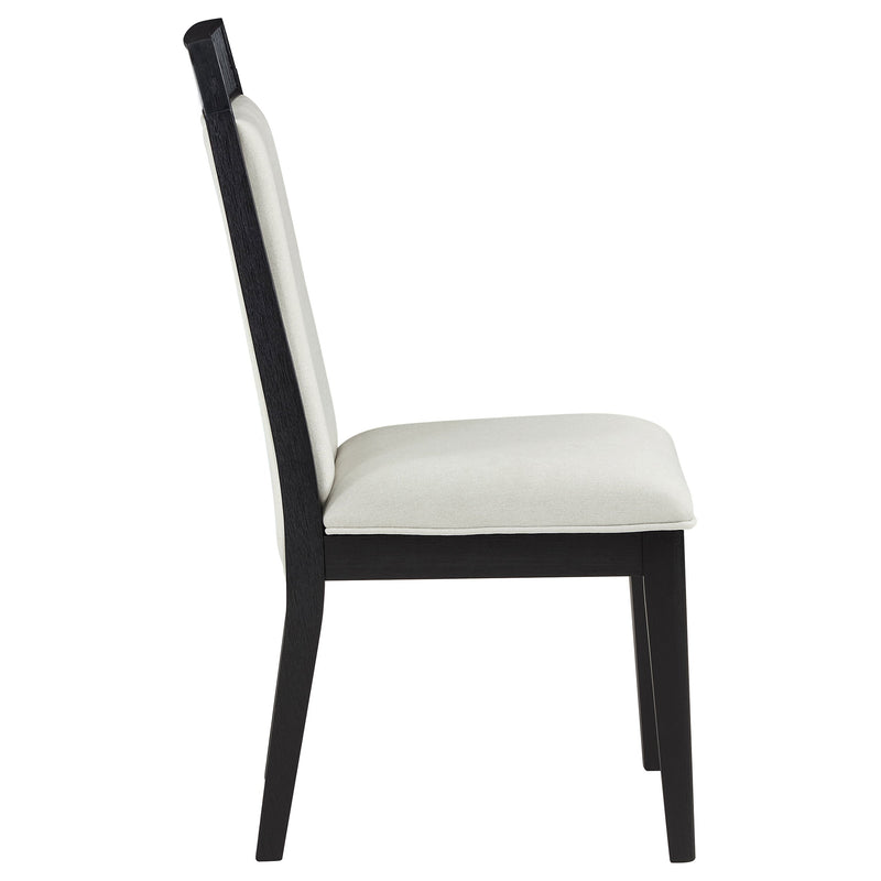 Silla de comedor Brookmead en blanco roto y negro (juego de 2)