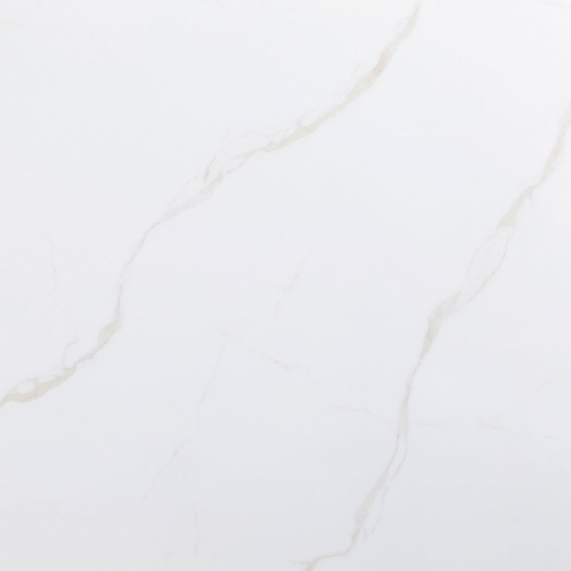 Mesa de comedor rectangular Tevlin de 79 pulgadas con cubierta de mármol blanco