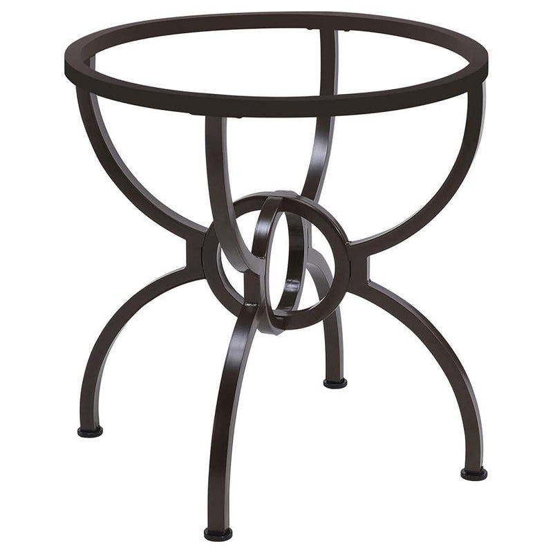 Base de mesa de comedor redonda Aviano de metal color bronce