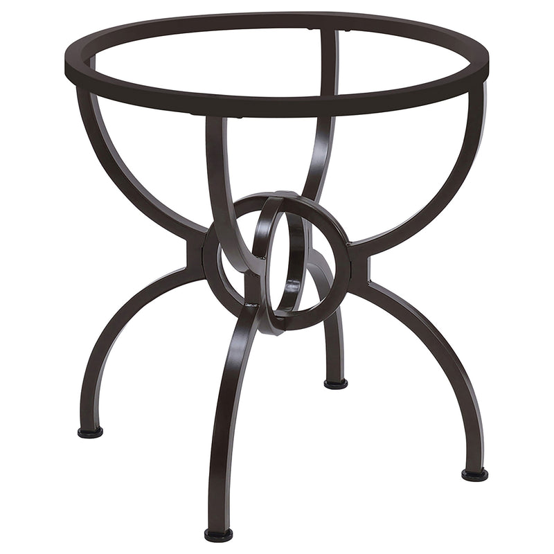Base de mesa de comedor redonda Aviano de metal color bronce