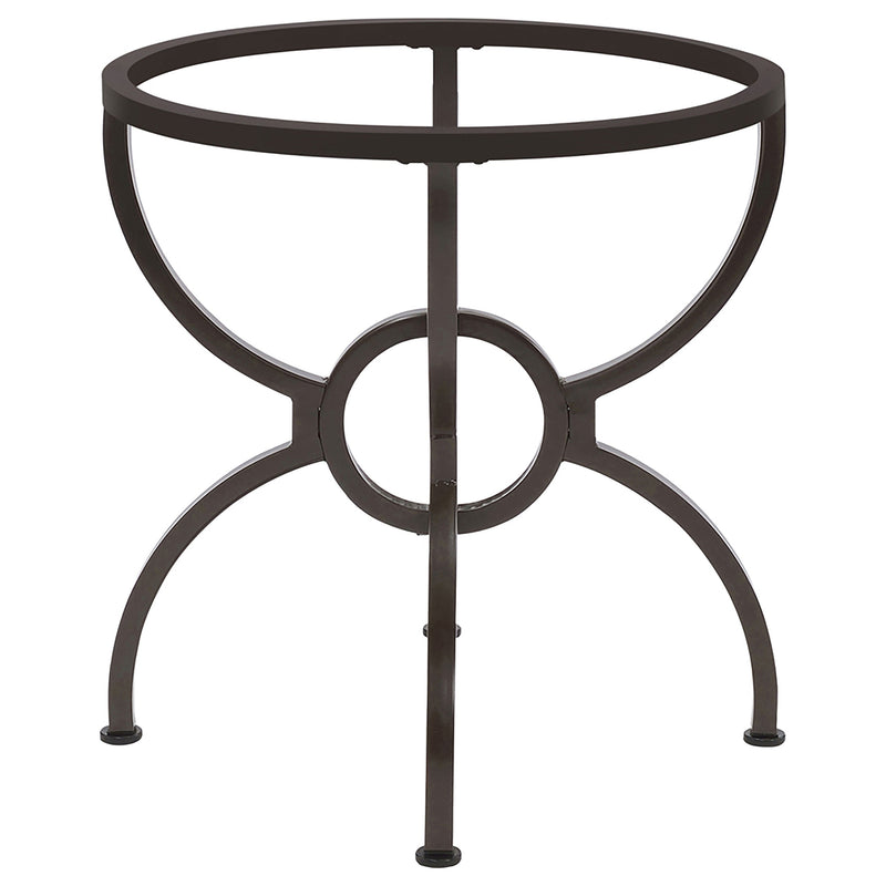 Base de mesa de comedor redonda Aviano de metal color bronce