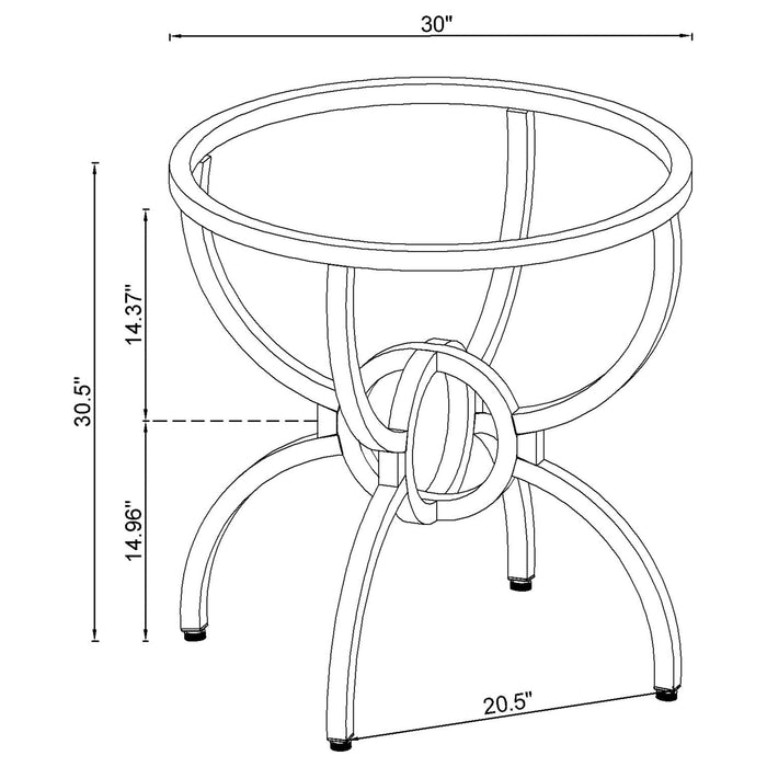 Aviano Round Metal Dining Table Base Gunmetal