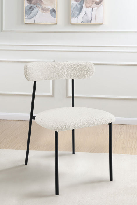 Anzio Boucle Upholstered Dining Side Chair White (Set of 2)