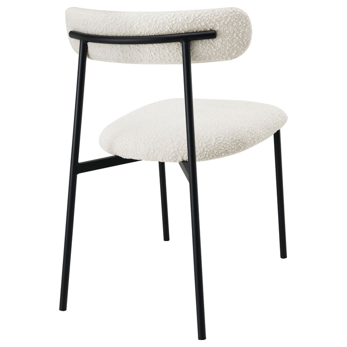 Anzio Boucle Upholstered Dining Side Chair White (Set of 2)