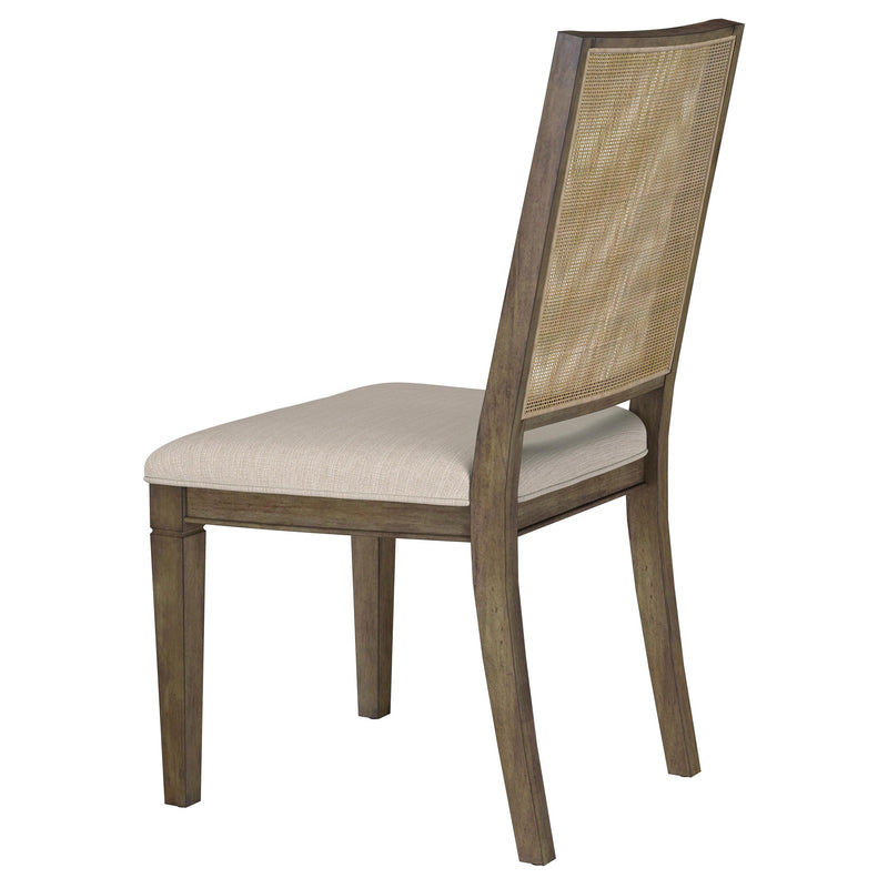 Silla auxiliar de comedor Matisse con respaldo de ratán trenzado, color marrón (juego de 2)