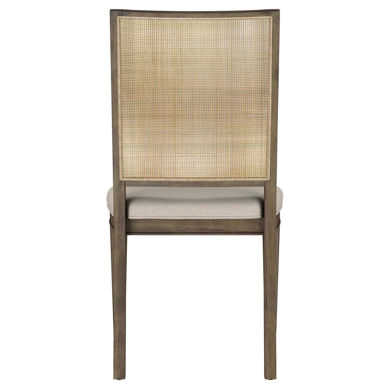 Silla auxiliar de comedor Matisse con respaldo de ratán trenzado, color marrón (juego de 2)