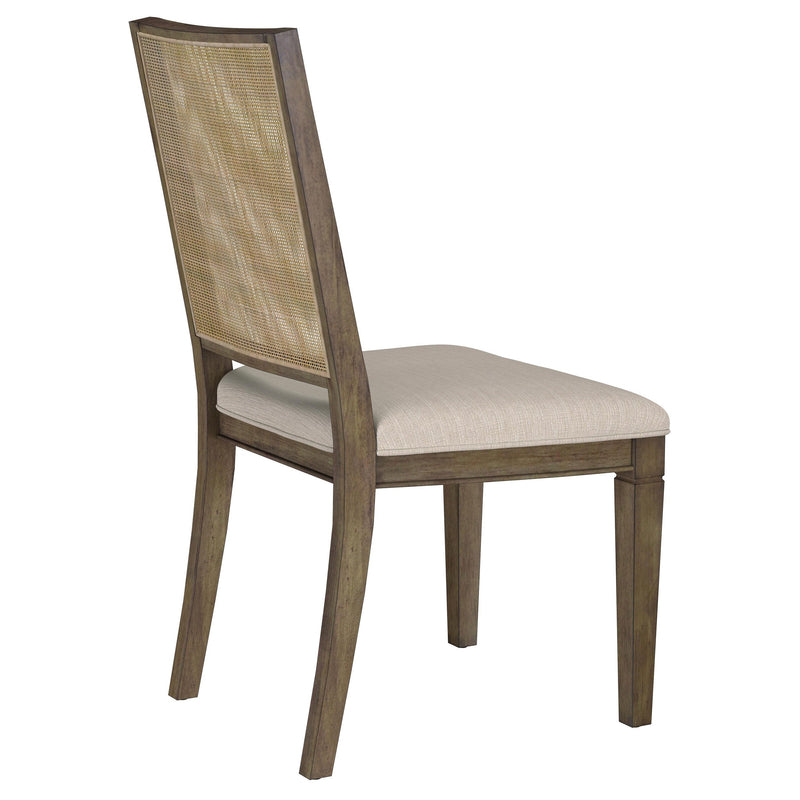 Silla auxiliar de comedor Matisse con respaldo de ratán trenzado, color marrón (juego de 2)