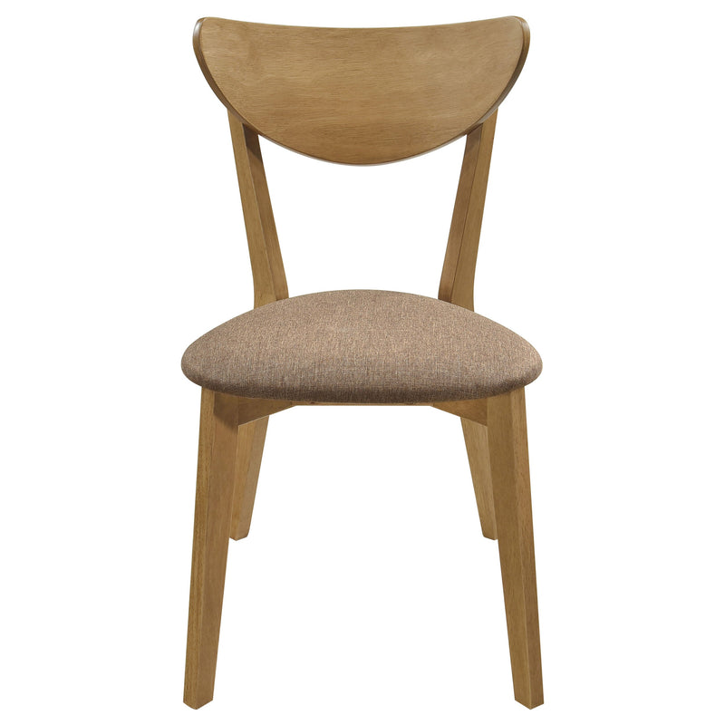 Juego de comedor redondo de madera maciza de 5 piezas Elowen, nogal claro
