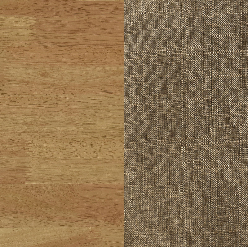 Juego de comedor redondo de madera maciza de 5 piezas Elowen, nogal claro