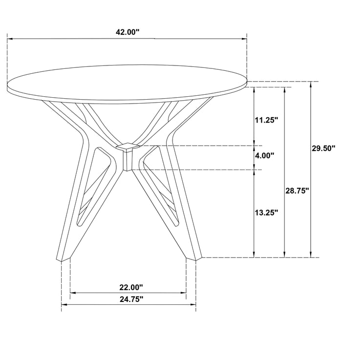 Elowen  Round Solid Wood Dining Set Light Walnut