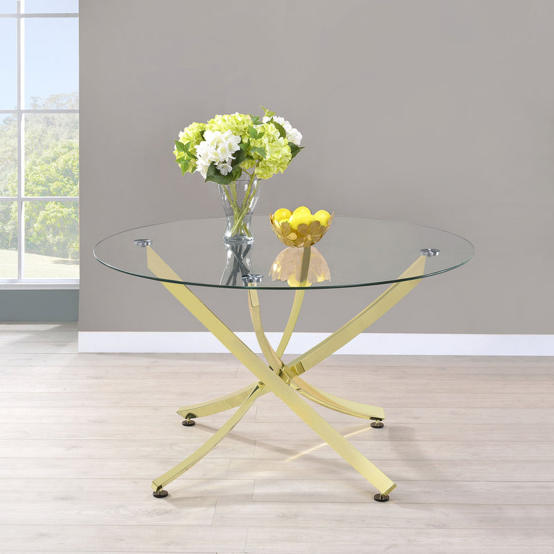 Mesa de comedor con tablero de cristal de 46 pulgadas Beckham