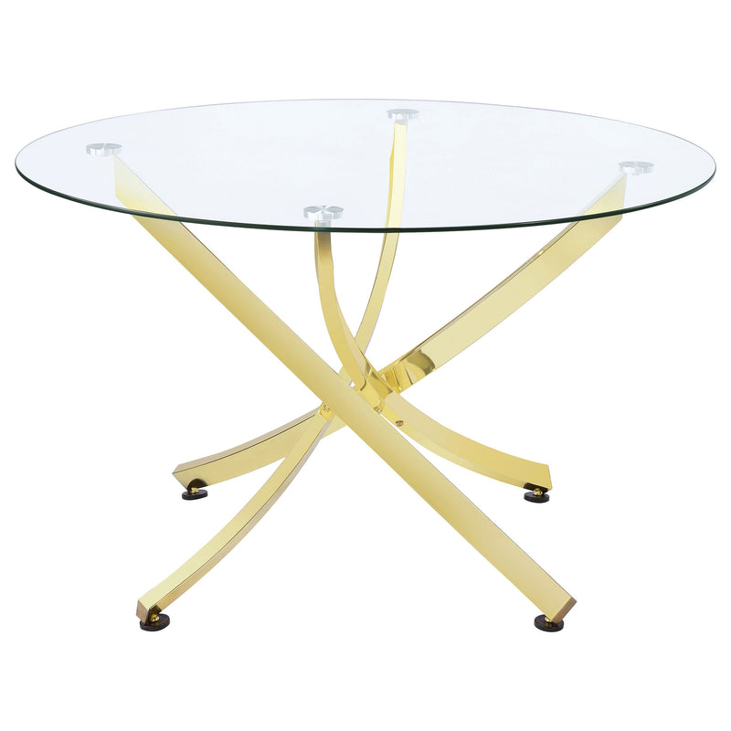 Mesa de comedor con tablero de cristal de 46 pulgadas Beckham
