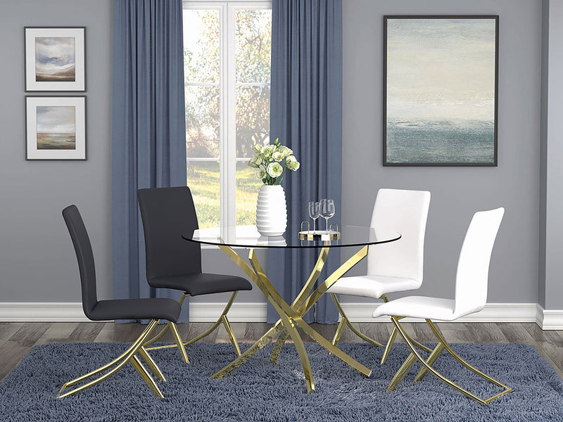 Mesa de comedor con tablero de cristal de 46 pulgadas Beckham