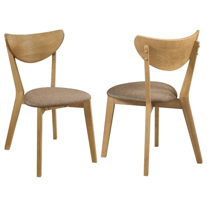 Silla auxiliar de comedor Elowen de madera, nogal claro (juego de 2)