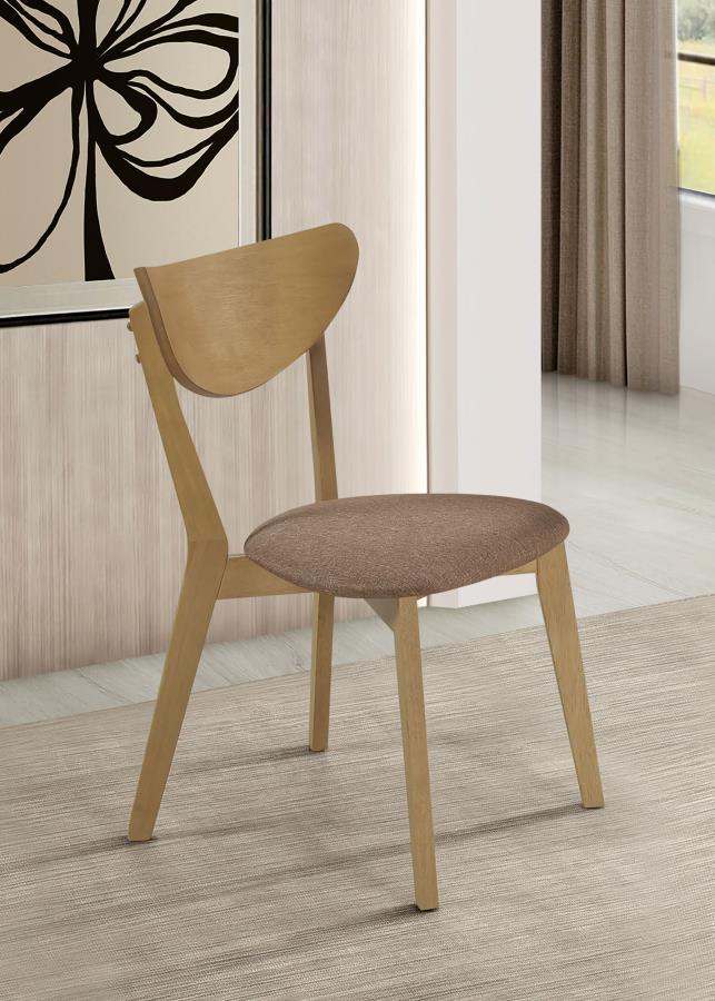 Silla auxiliar de comedor Elowen de madera, nogal claro (juego de 2)