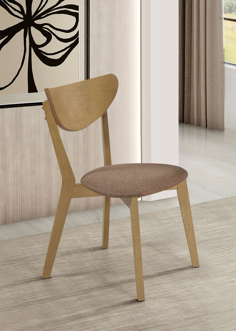 Silla auxiliar de comedor Elowen de madera, nogal claro (juego de 2)