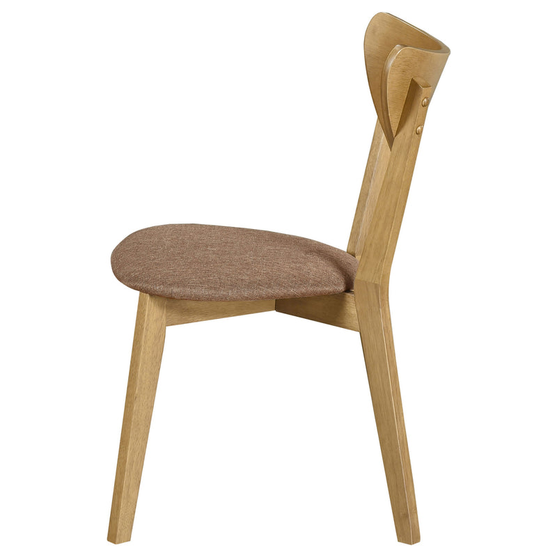 Silla auxiliar de comedor Elowen de madera, nogal claro (juego de 2)