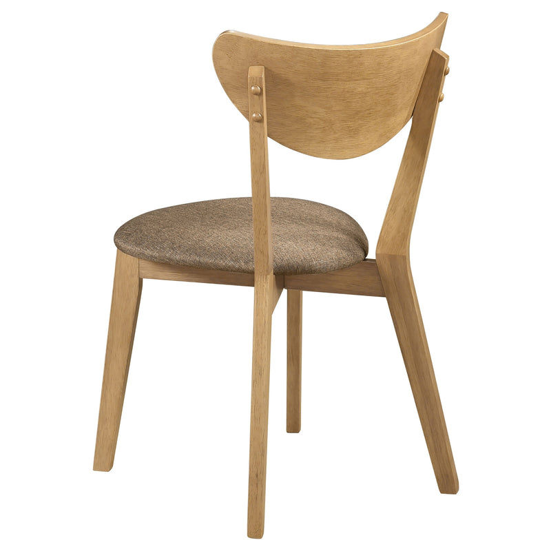 Silla auxiliar de comedor Elowen de madera, nogal claro (juego de 2)