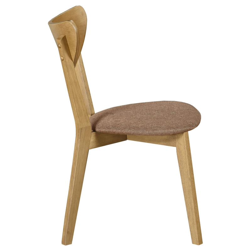 Silla auxiliar de comedor Elowen de madera, nogal claro (juego de 2)