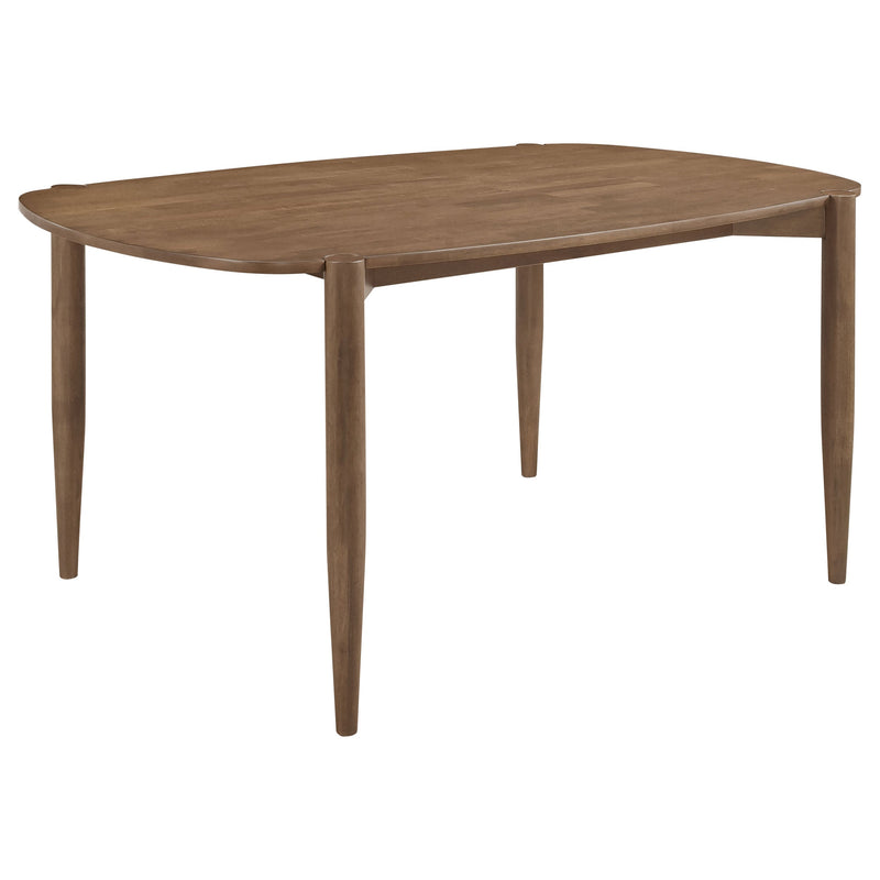 Mesa de comedor de madera maciza Dortch Oval de 63 pulgadas Nogal