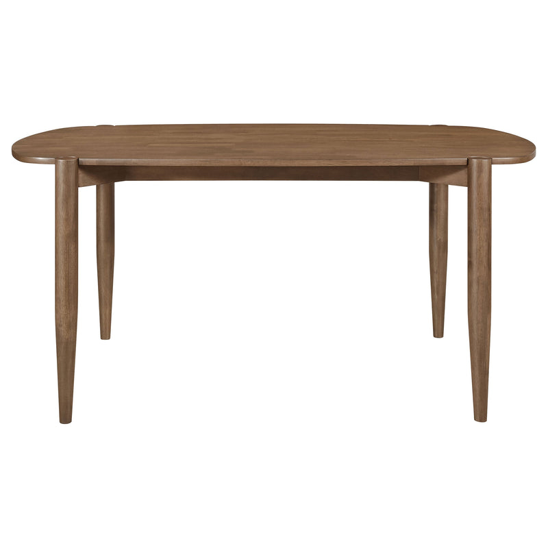 Mesa de comedor de madera maciza Dortch Oval de 63 pulgadas Nogal
