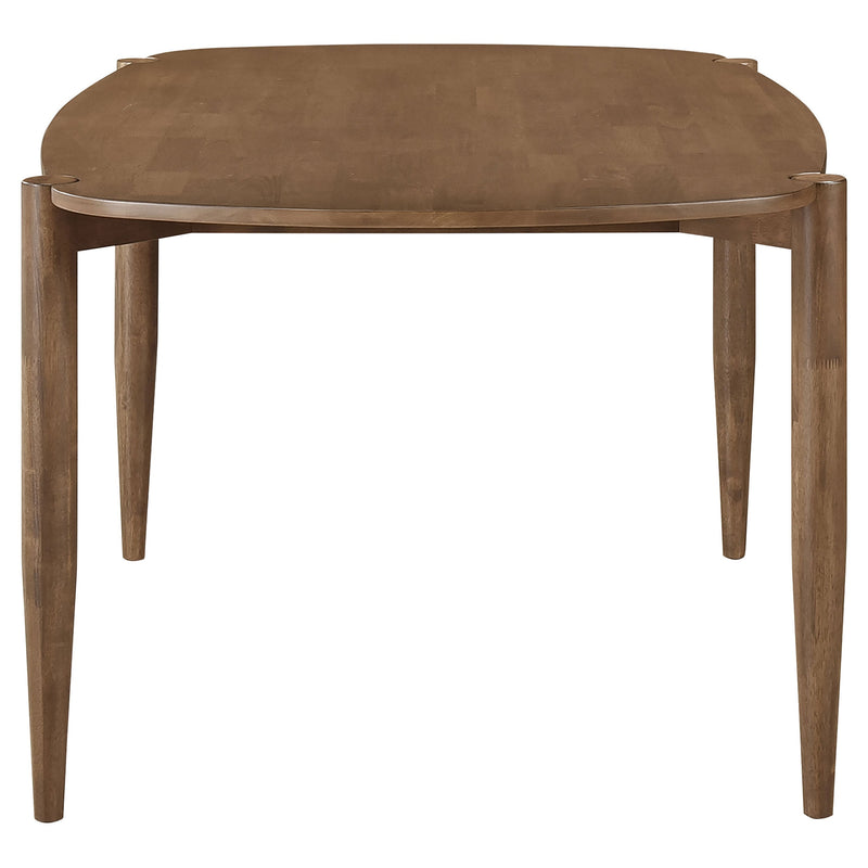 Mesa de comedor de madera maciza Dortch Oval de 63 pulgadas Nogal