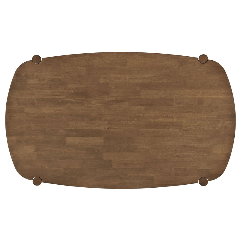 Mesa de comedor de madera maciza Dortch Oval de 63 pulgadas Nogal