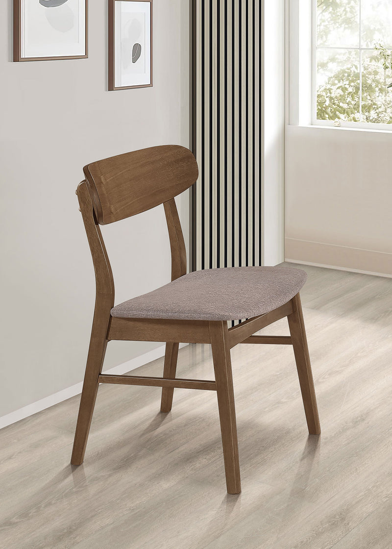 Silla de comedor auxiliar Dortch Nogal y Marrón (Juego de 2)