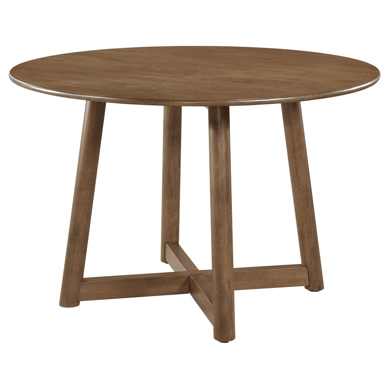 Juego de comedor redondo Dinah de 5 piezas de madera maciza, nogal