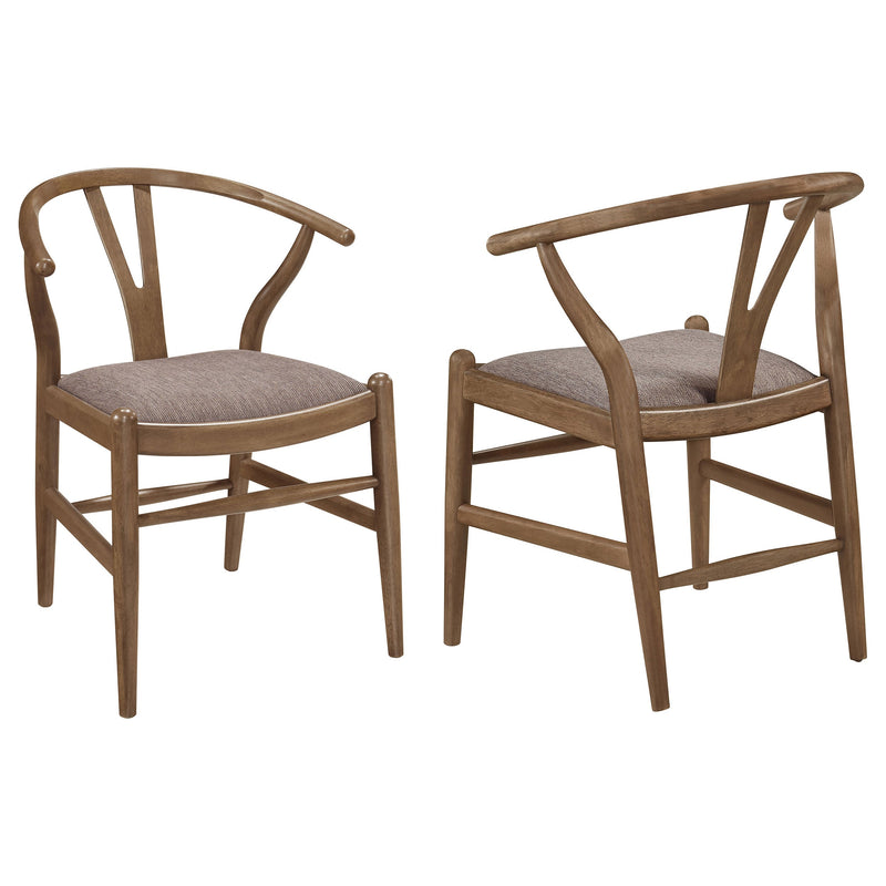 Dinah Wood - Silla de comedor Wishbone, nogal (juego de 2)